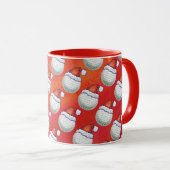 Mug Bal de golf à Santa Hat Motif sur Red (Devant droit)