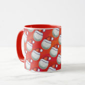 Mug Bal de golf à Santa Hat Motif sur Red (Devant gauche)