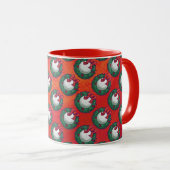 Mug Bal de golf en Motif Wreath sur Red (Devant droit)