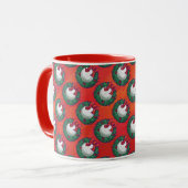 Mug Bal de golf en Motif Wreath sur Red (Devant gauche)