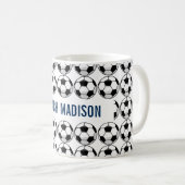 Mug Bal de soccer personnalisé avec nom et numéro d'éq (Devant droit)