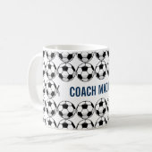 Mug Bal de soccer personnalisé avec nom et numéro d'éq (Devant gauche)