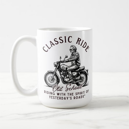 Mug Balade Classique Biker Vintage École Ancienne (Gauche)
