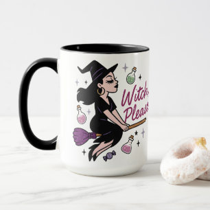 Mug Balai de sorcière moderne sassy Witch Please Desig