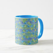 Mug Balais de sirène bleu, vert et argent (Devant droit)