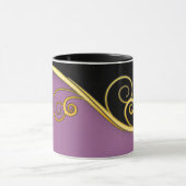 Mug Balayage noir violet avec Monogramme (Centre)