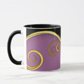 Mug Balayage noir violet avec Monogramme (Gauche)