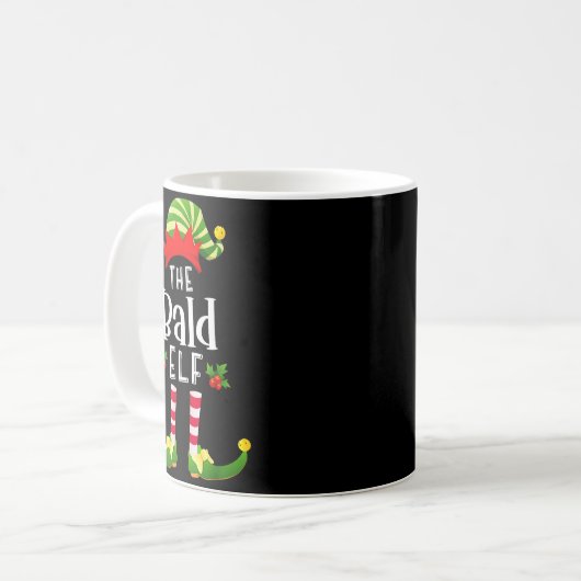 Mug Bald Christmas Elf Matching Pajama X-mas Party  (Devant gauche)