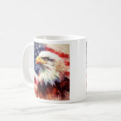 Mug Bald Eagle avec drapeau des États-Unis d'Amérique (Devant gauche)