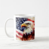 Mug Bald Eagle avec drapeau des États-Unis d'Amérique (Gauche)