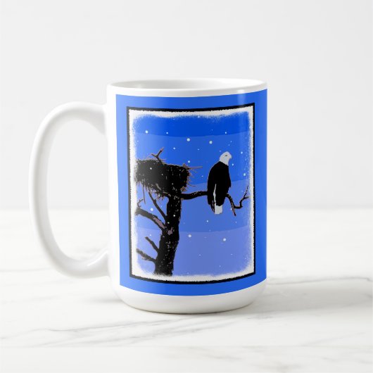 Mug Bald Eagle en hiver - Art original de la faune (Gauche)