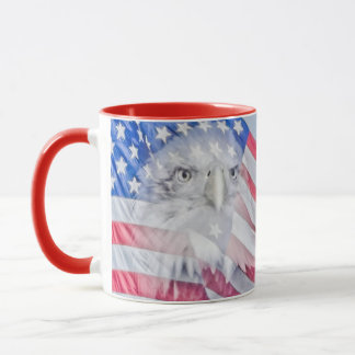 Mug Bald Eagle et le drapeau américain