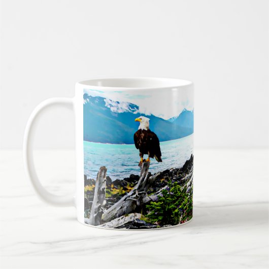 Mug Bald Eagle Sur La Côte De L'Alaska (Gauche)