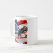 Mug Bald Eagle & US Drapeau 4 juillet (Devant gauche)