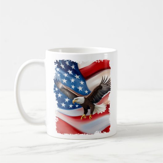 Mug Bald Eagle & US Drapeau 4 juillet (Gauche)