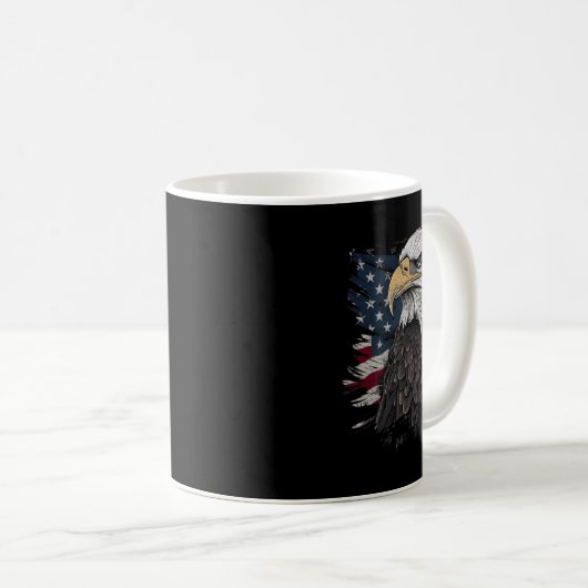 Mug Bald Eagle USA Drapeau américain Patriotic Graphis (Devant droit)