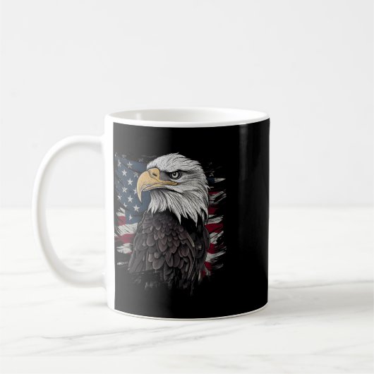 Mug Bald Eagle USA Drapeau américain Patriotic Graphis (Gauche)