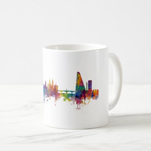 Mug Bâle Suisse Skyline (Devant droit)