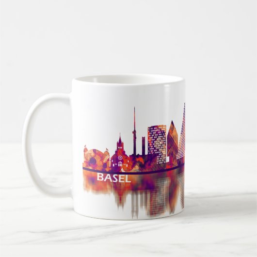 Mug Bâle Suisse Skyline (Gauche)
