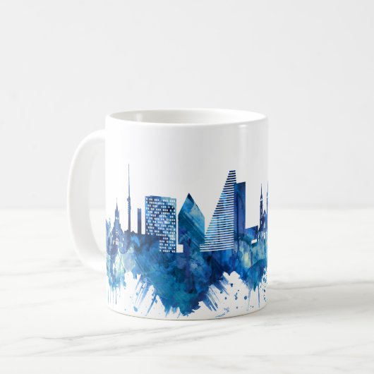 Mug Bâle Suisse Skyline Blue (Devant gauche)