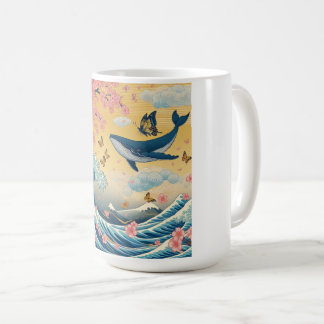 Mug Baleia Celestial entre Cerejeiras – Arte IA