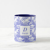 Mug Baleine à bosse bleu et blanc monogramme (Centre)