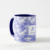 Mug Baleine à bosse bleu et blanc monogramme (Devant gauche)