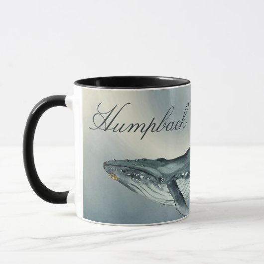 Mug Baleine à bosse d'aquarelle, Megaptera Novaeanglia (Gauche)