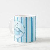 Mug Baleine Bébé Mignonne Rayures Bleues (Devant gauche)
