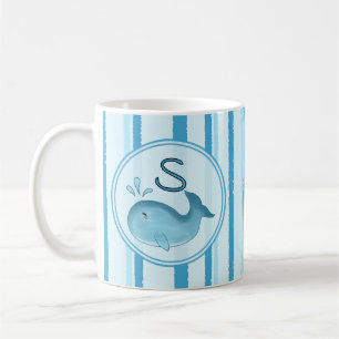 Mug Baleine Bébé Mignonne Rayures Bleues