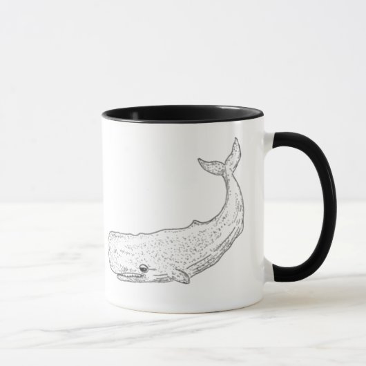 Mug Baleine blanche étourdie Nautique (Droite)