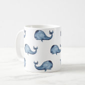 Mug Baleine bleue. Animal marin. Motif nautique (Devant gauche)