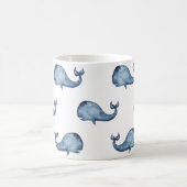 Mug Baleine bleue. Animal marin. Motif nautique (Centre)