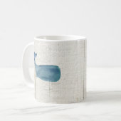 Mug Baleine Bleue Navire nautique Rustique (Devant gauche)
