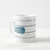 Mug Baleine Bleue Navire nautique Rustique (Devant gauche)