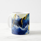 Mug Baleine contre la peinture originale de beaux-arts (Devant gauche)