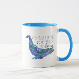 Mug Baleine d'aquarelle - amour aussi grand que