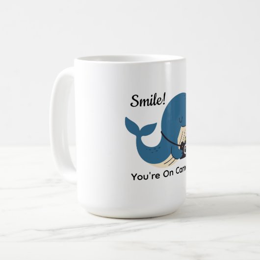 Mug Baleine mignonne avec caméra (Devant gauche)