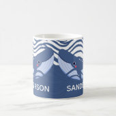 Mug Baleine nautique Gris Bleu tapis cuisine ou Mat de (Centre)