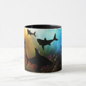Mug Baleines à mâchoires de requin modernes sous la ga (Centre)
