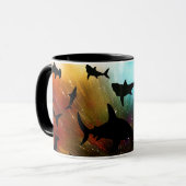 Mug Baleines à mâchoires de requin modernes sous la ga (Devant gauche)