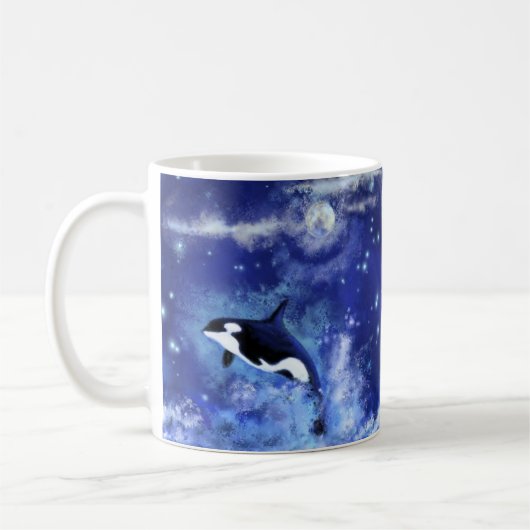 Mug Baleines tueuses en Pleine lune - Dessin d'art - B (Gauche)