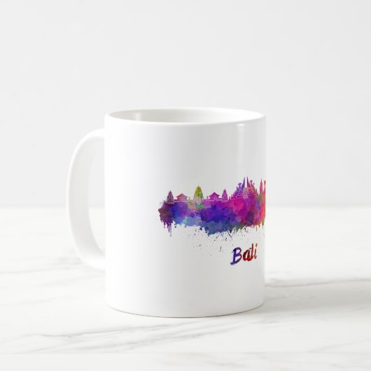 Mug Bali skyline in watercolor (Devant gauche)