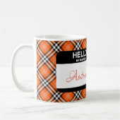 Mug Balise Nom personnalisé orange noir blanc plaqué a (Gauche)