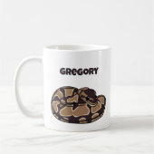 Mug Ball Python Snake, Brown et Tan Personnalisé (Gauche)