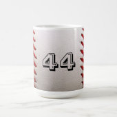 Mug Balle de baseball blanche classique avec numéro de (Centre)