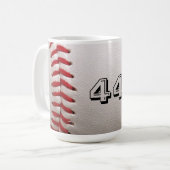 Mug Balle de baseball blanche classique avec numéro de (Devant gauche)