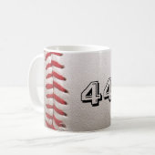 Mug Balle de baseball blanche classique avec numéro de (Devant gauche)