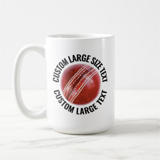 Mug Balle de cricket personnalisée grand texte 425g. S