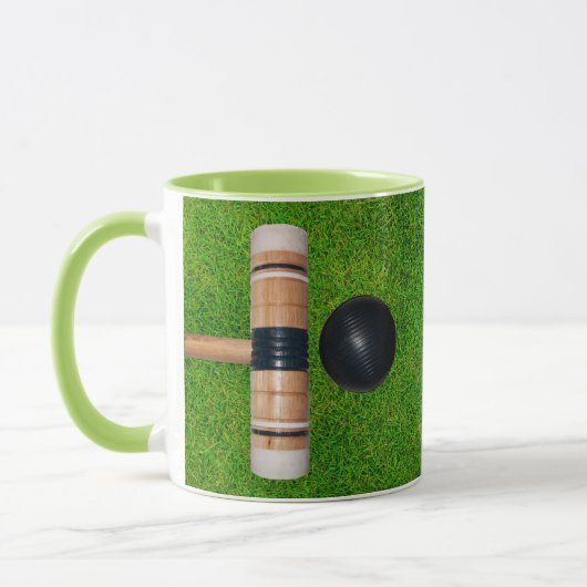 Mug Balle de Croquet, Mallet, Herbe Verte (Gauche)